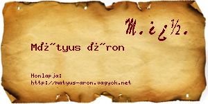 Mátyus Áron névjegykártya