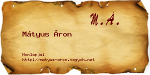 Mátyus Áron névjegykártya
